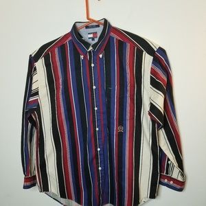 Tommy Hilfiger Men's Striped Button Down  Shirt L